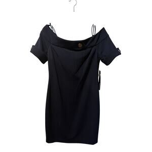 ⭐️ Women’s Badgley Mischka Navy Off Shoulder Dress Size 10. NWT!  Wedding Guest